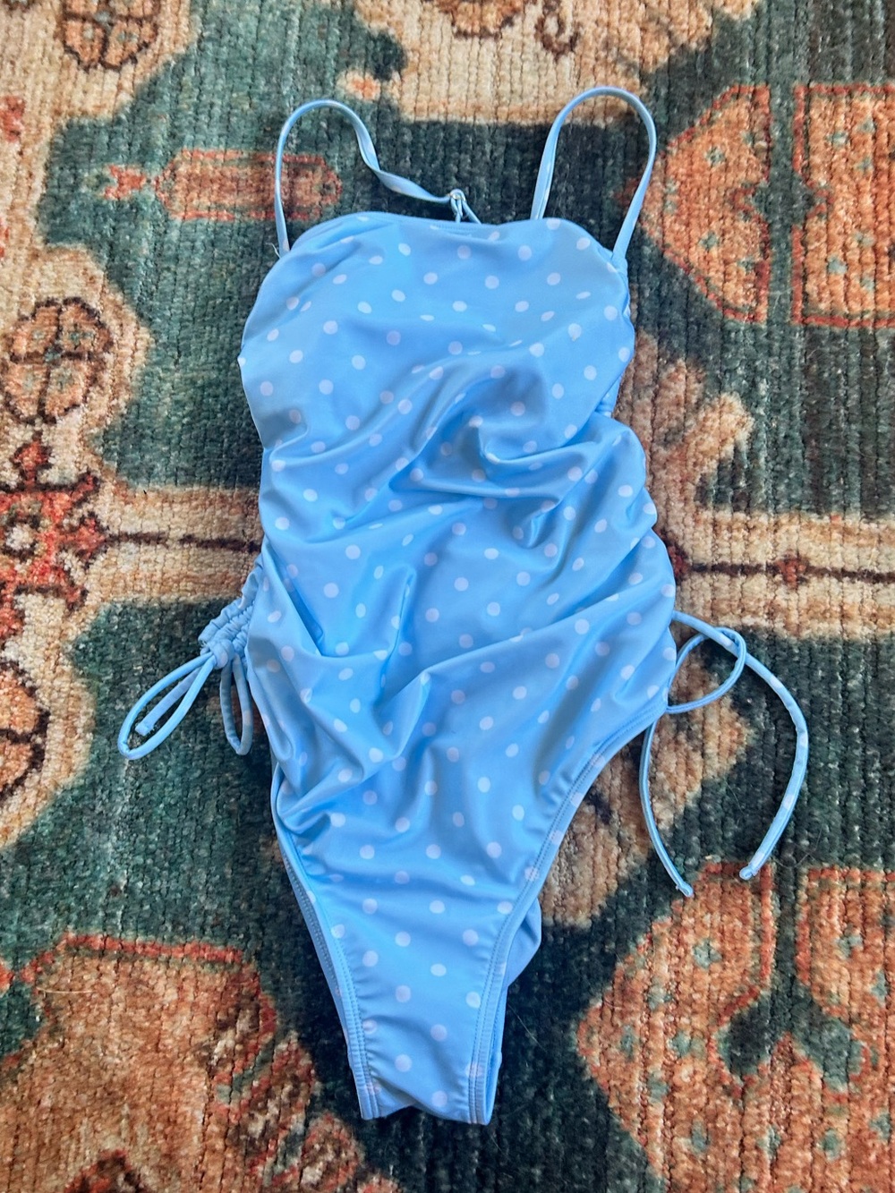 wild fable Blue and White Polka Dot One-Piece Swimsuit